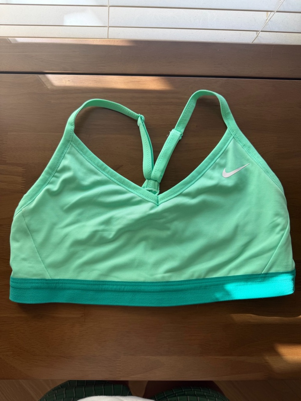 Nike Mint Green Sports Bra with Teal Contrast Band